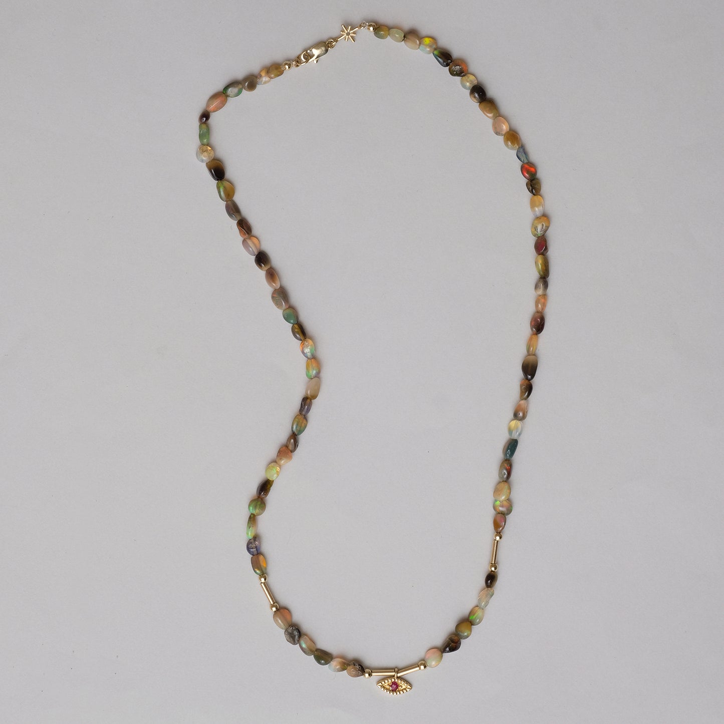 opal pebble bead necklace