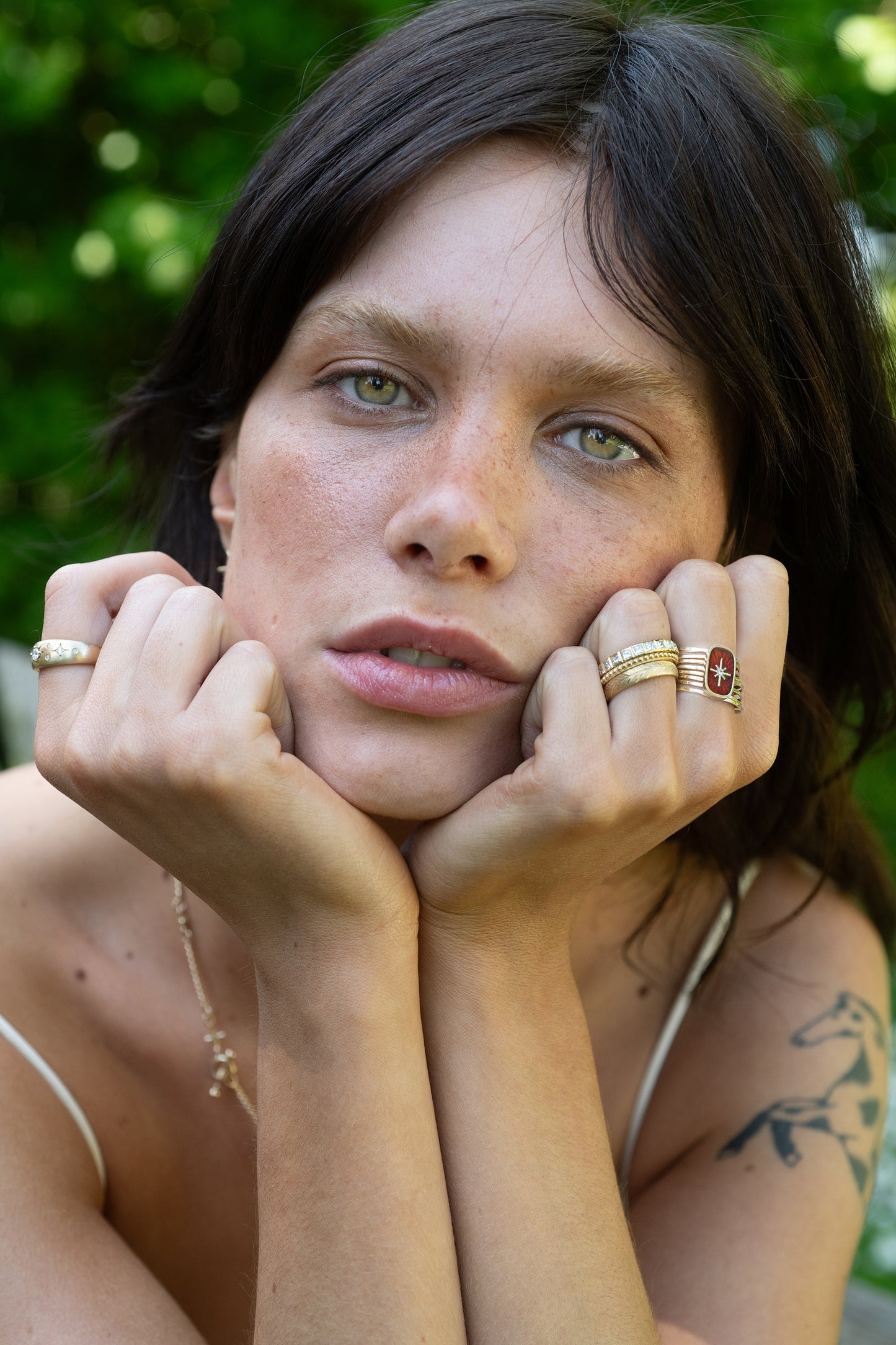 wire ring // bordeaux enamel